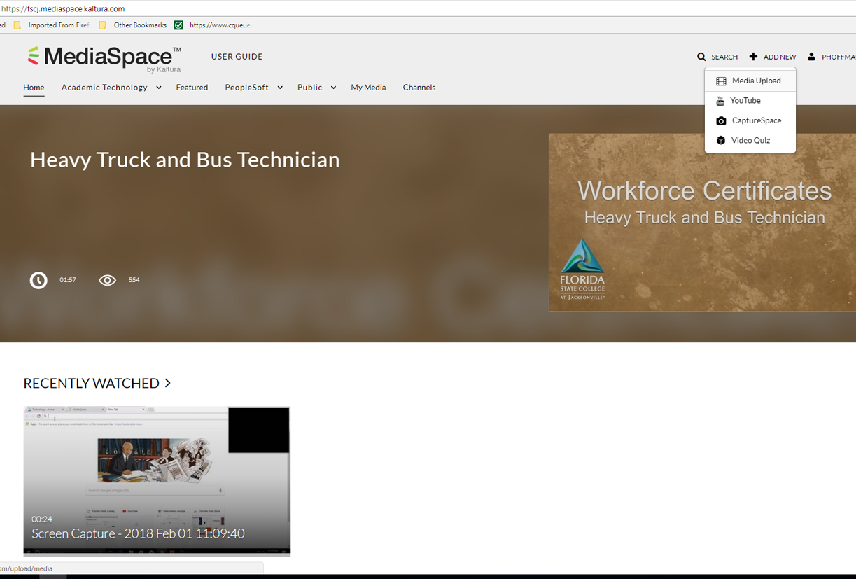 Media Space upload feature